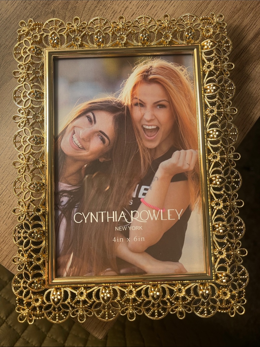 Cynthia Rowley Gold Ornamental Filigree Photo Frame